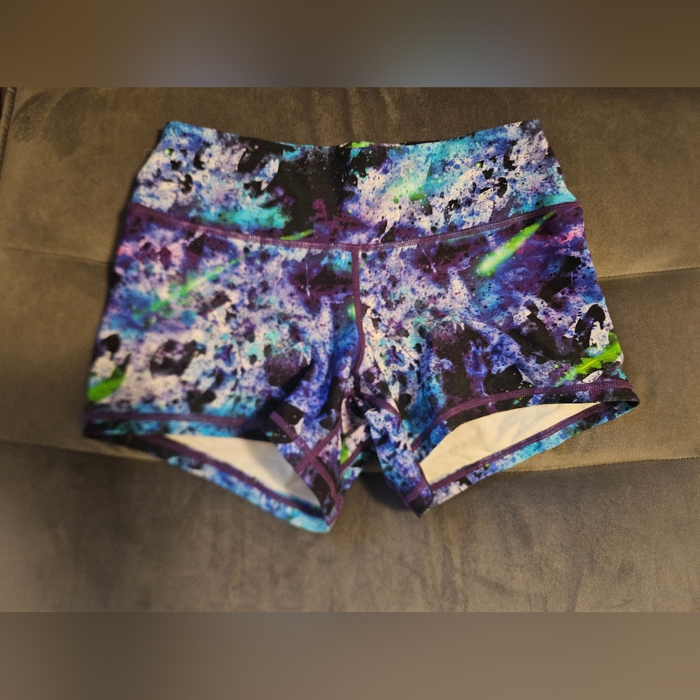 Vibrant Galaxy Print Women's Athletic Shorts